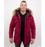 Enos Men Parka Whiter Coat Long - Red