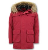 Enos Men Parka Whiter Coat Long - Red