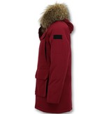 Enos Men Parka Whiter Coat Long - Red