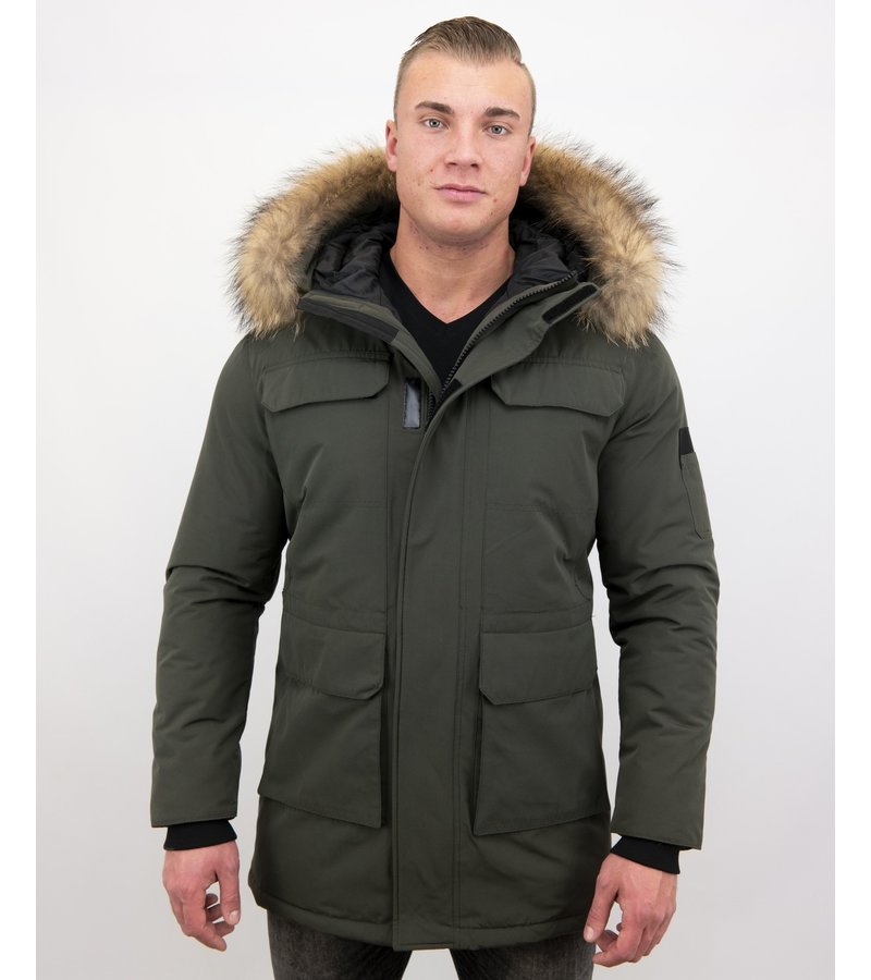 Enos Men Parka Whiter Coat Long - Green