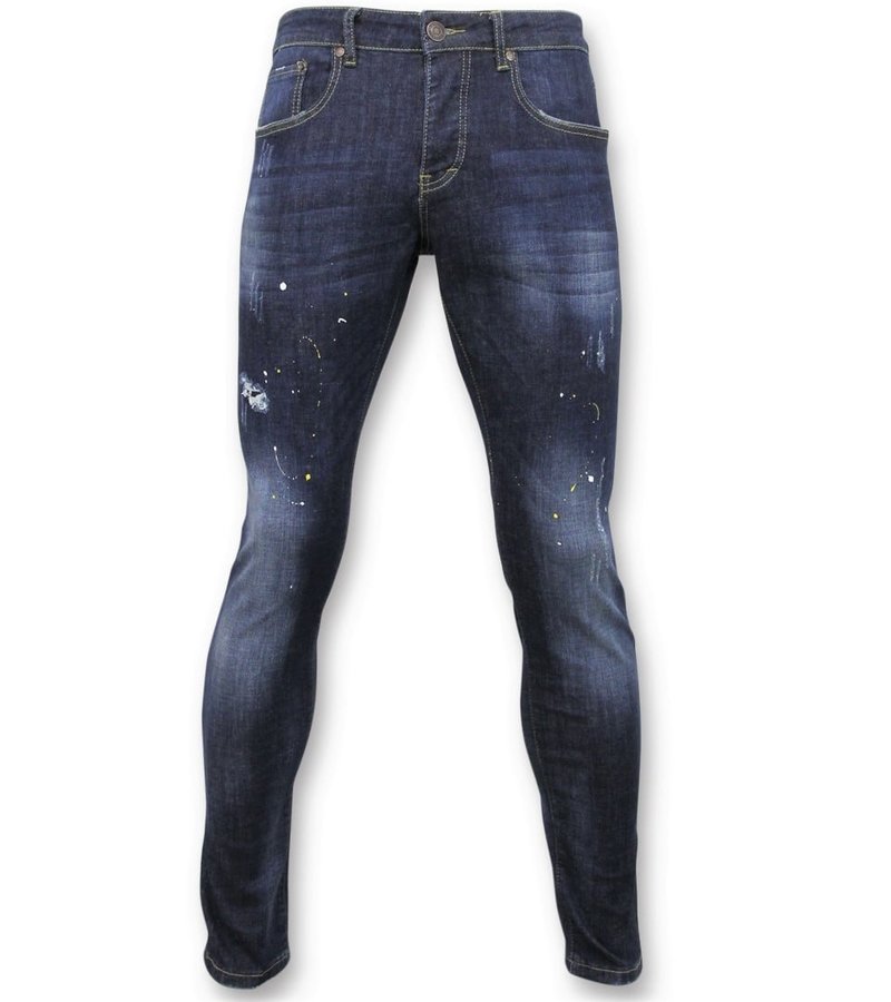 True Rise  - D&Co Basic Pant Drip Men Jeans - D3068 - Blue