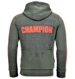 Local Fanatic Iron Mike Tyson Printed Zip Hoodie - Green