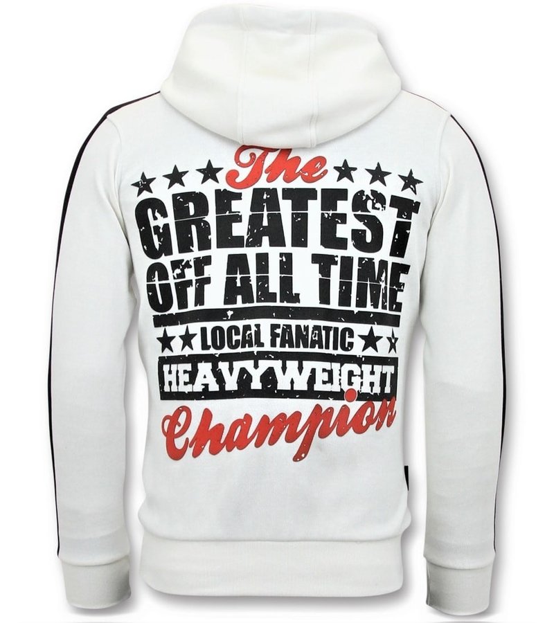 Local Fanatic Muhammad Ali Champion Zip Hoodie - White