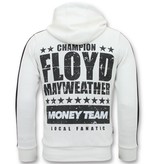 Local Fanatic TMT Floyd Mayweather Zip Hoodie - White