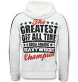 Local Fanatic Muhammad Ali Printed Tracksuit Set - White