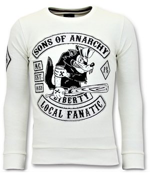 Local Fanatic Men Printed Sweater Sons of Anarchy  - White