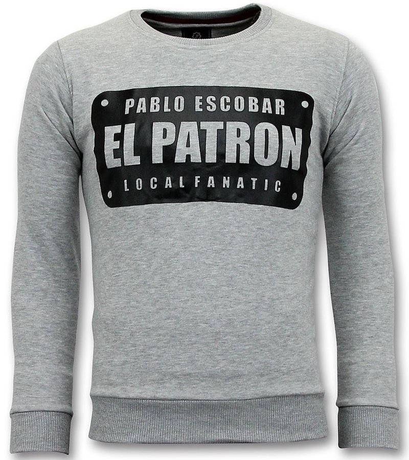 Local Fanatic Pablo Escobar El Patron Sweatshirt - Grey