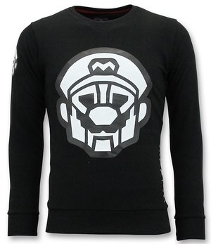 Local Fanatic Mario Printed Sweatshirt Men - Black