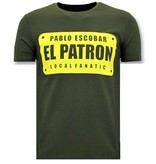 Local Fanatic Pablo Escobar El Patron T Shirt - Green