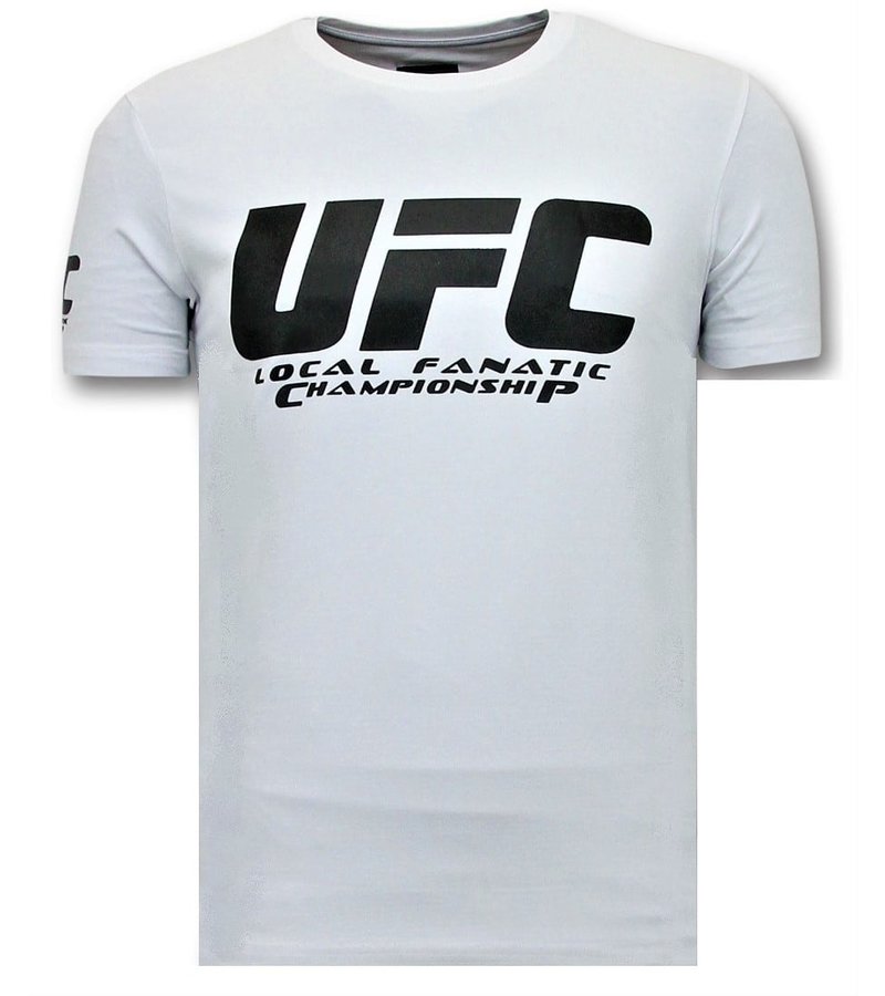 Local Fanatic UFC Championship Printed T Shirt - White