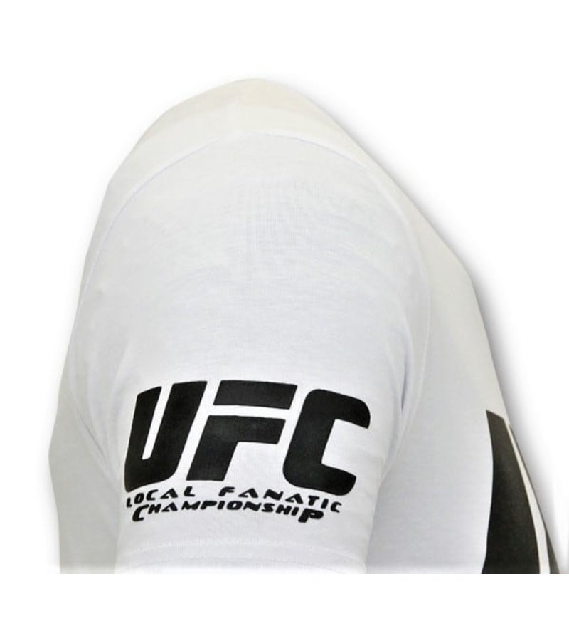 Local Fanatic UFC Championship Printed T Shirt - White