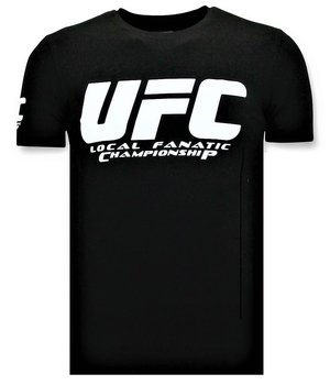 Local Fanatic UFC Championship Printed T Shirt - Black