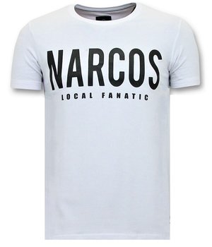 Local Fanatic Men Printed T Shirt Narcos - White
