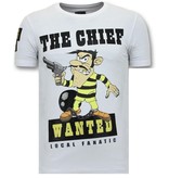 Local Fanatic The Chief Wanted Printed Men T Shirt - White