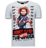 Local Fanatic Men T Shirt Bloody Chucky - White