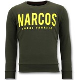 Local Fanatic Narcos Printed Sweater For Men - Green