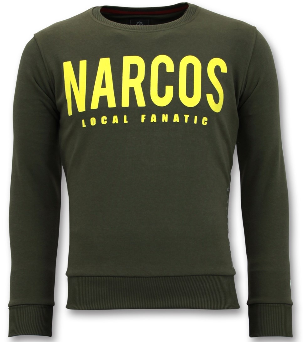 Narcos Printed Sweater For Men Green Styleitaly.eu