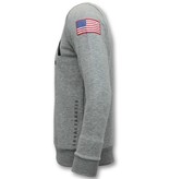 Local Fanatic Nasa American Flag Printed Sweatshirt - Grey