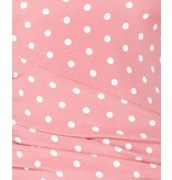 PARISIAN Polka Dot Puff Sleeve Ruching Detail Bodycon Dress - Pink