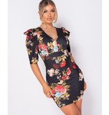 PARISIAN Floral Print Puffed - Bodycon Mini Dress - Women - Black