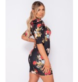 PARISIAN Floral Print Puffed - Bodycon Mini Dress - Women - Black