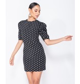 PARISIAN Polka Dot Puffed - Bodycon Mini Dress Women - Black