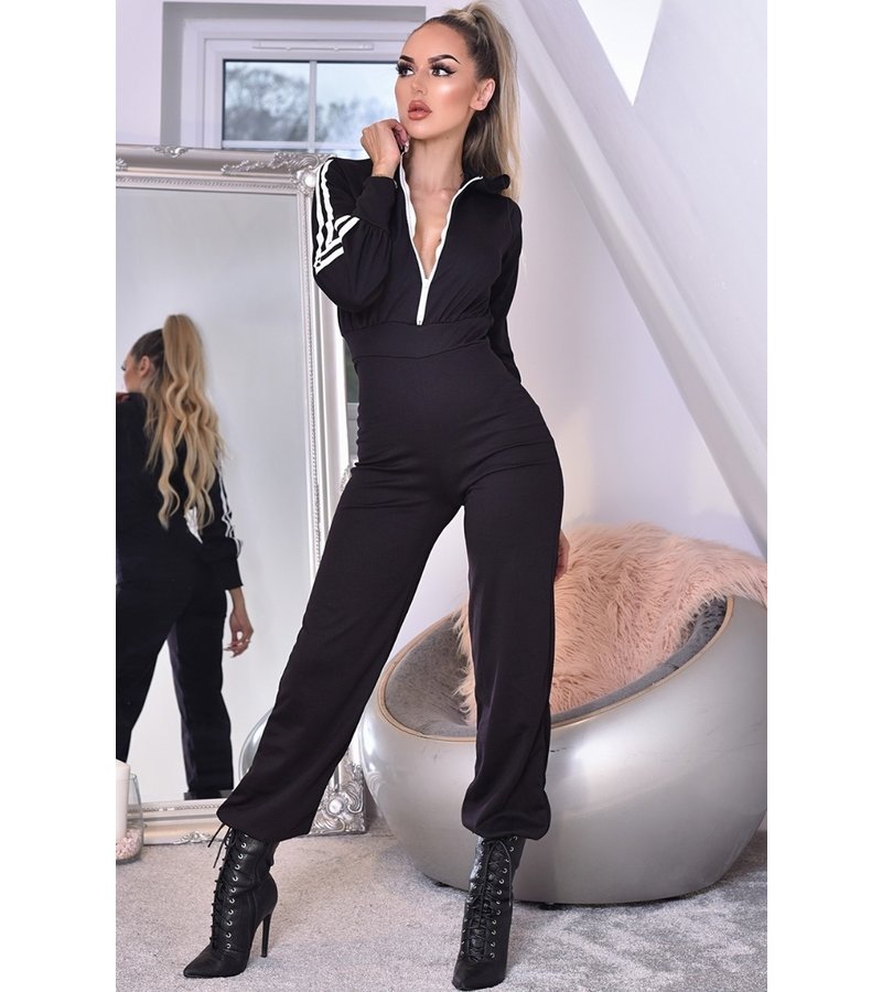 CATWALK Tanya Hooded Loungewear Jumpsuit - Women - Black