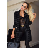 CATWALK Diana Checked Longline Jacket - Women Fashion - Black