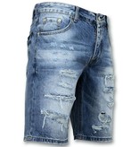 Enos Ripped Denim Shorts For Men - 9073 - Blue