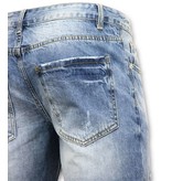 Enos Ripped Denim Shorts For Men - 9073 - Blue