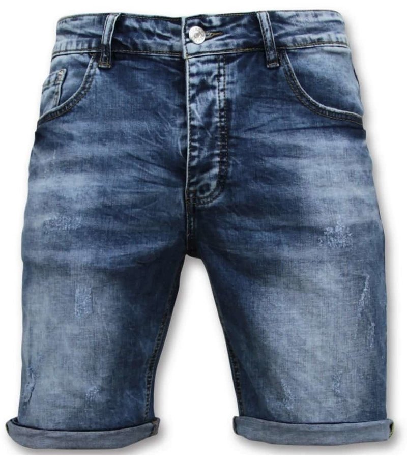 Enos Plain Denim Shorts  - 9088 - Blue