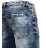 Enos Plain Denim Shorts  - 9088 - Blue