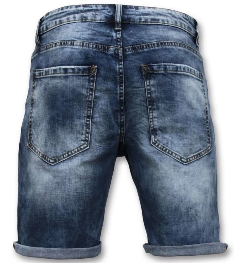 Enos Plain Denim Shorts  - 9088 - Blue