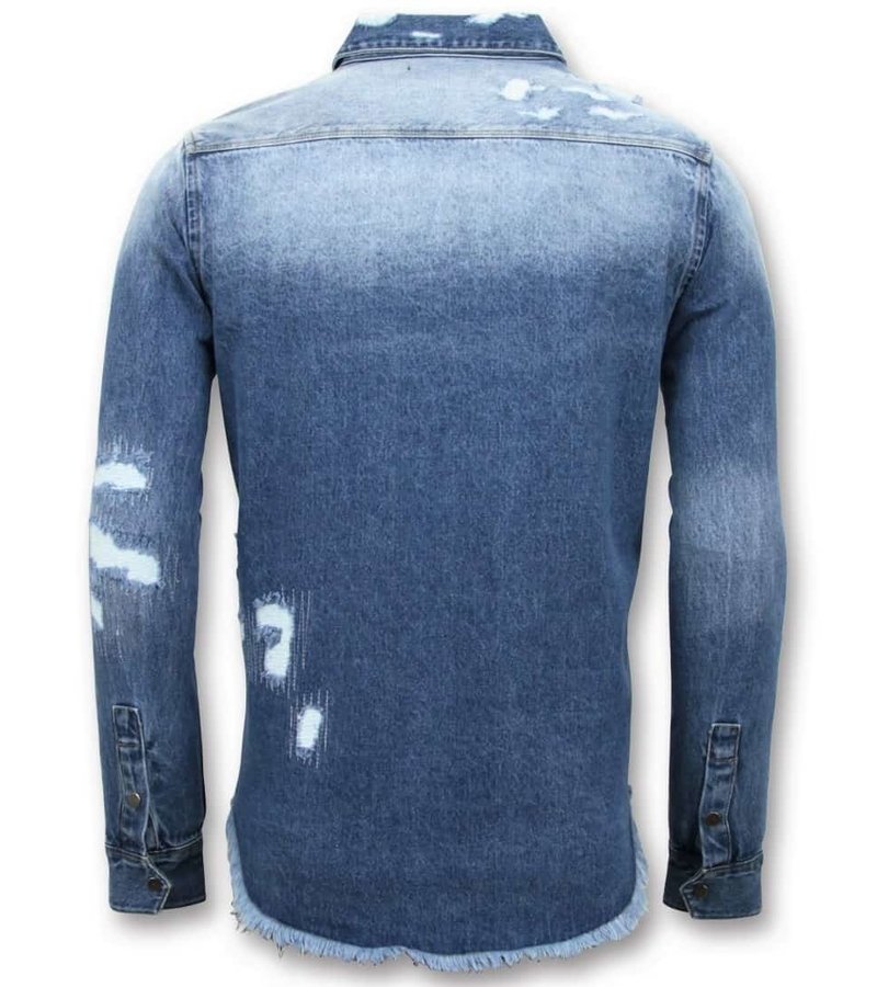 Enos Long Denim Shirt For Men  - Blue