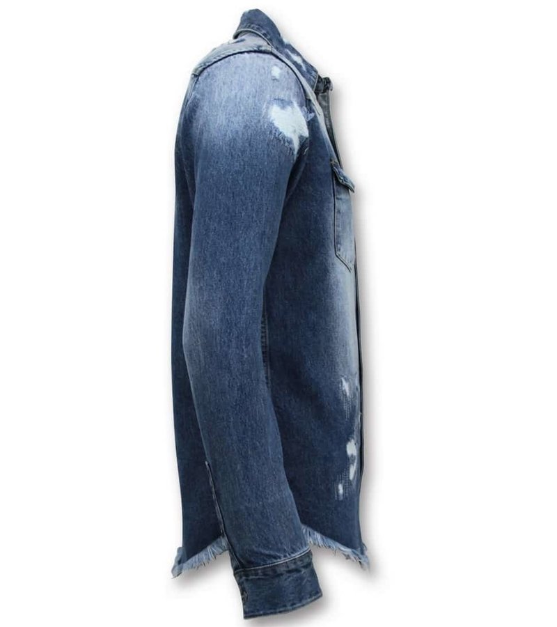 Enos Long Denim Shirt For Men  - Blue