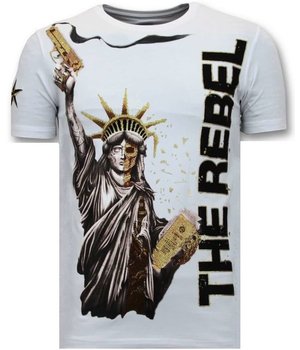 Local Fanatic The Rebel Printed Men T Shirt - White