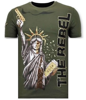 Local Fanatic The Rebel Printed Men T Shirt - Green