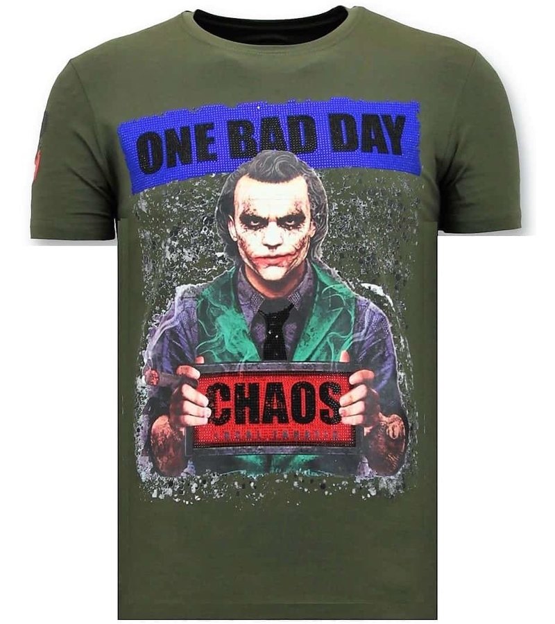 Local Fanatic Printed Joker Man T Shirt  - Green