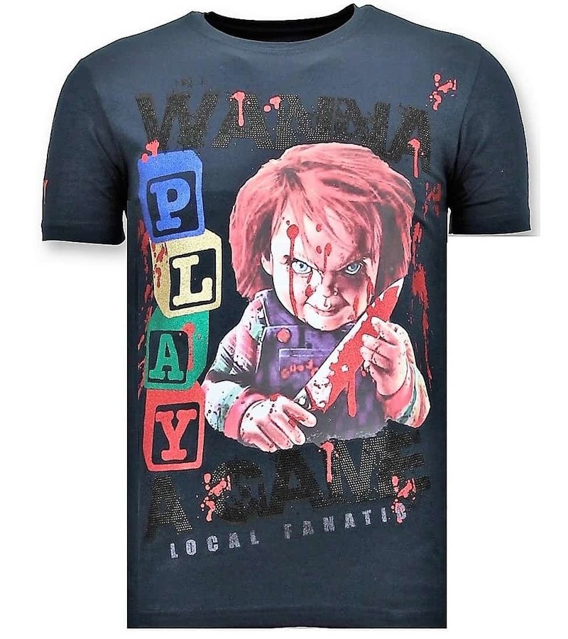 Local Fanatic Chucky Childs Play Men T shirt  - Navy