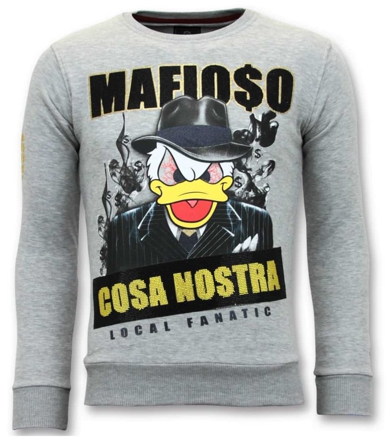 Local Fanatic Cosa Nostra Mafioso Sweatshirt Men  - Grey