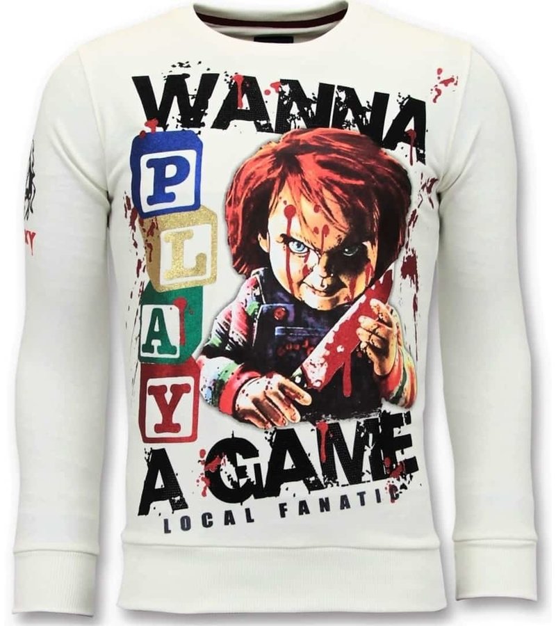 Local Fanatic Men Printed Sweatshirt Chucky Childs Play - White