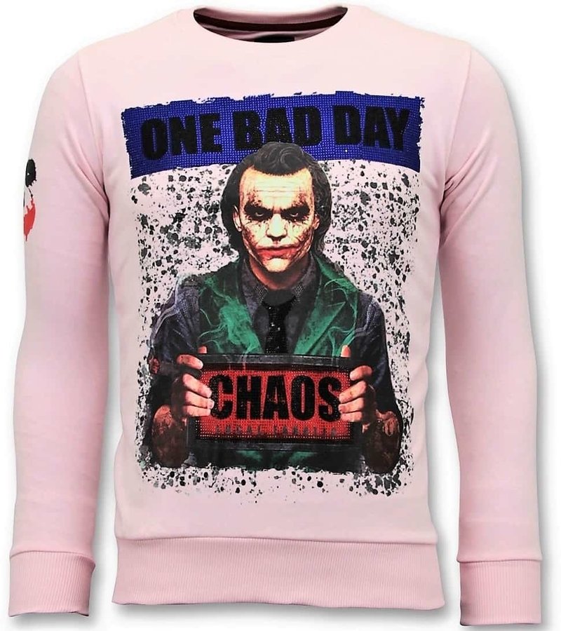 Local Fanatic Men Printed Sweater Joker - Pink