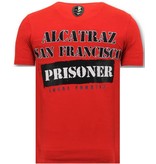 Local Fanatic Alcatraz Prisoner Printed T Shirt Men - Red