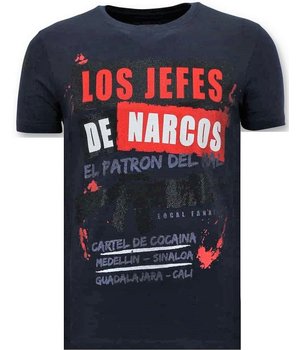 Local Fanatic Los Jefes The Narcos Printed T Shirt - Blue