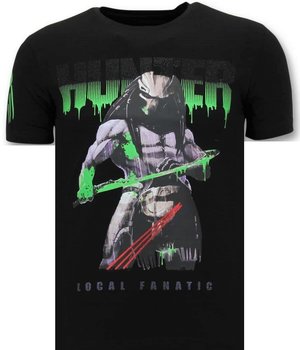 Local Fanatic Predator Hunter Printed Men T Shirt - Black