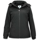 Beluomo Short Ladies Winter Coat  With Hood - Black