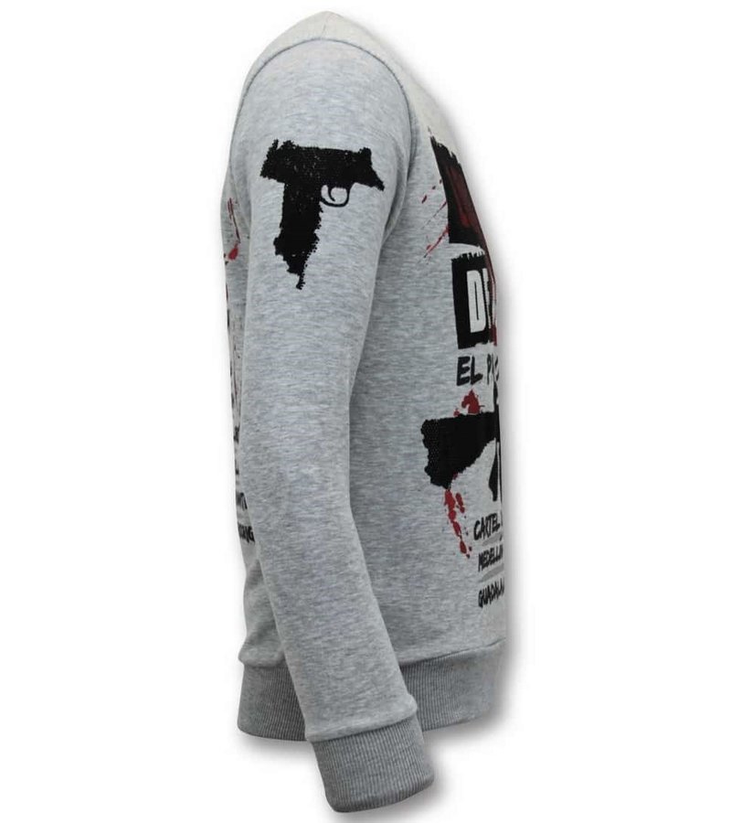 Local Fanatic Men Sweatshirt Los Jefes The Narcos - Grey