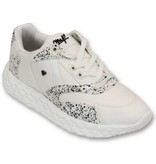 Cash Money Paint Splatter Shoes - CMS181 - White