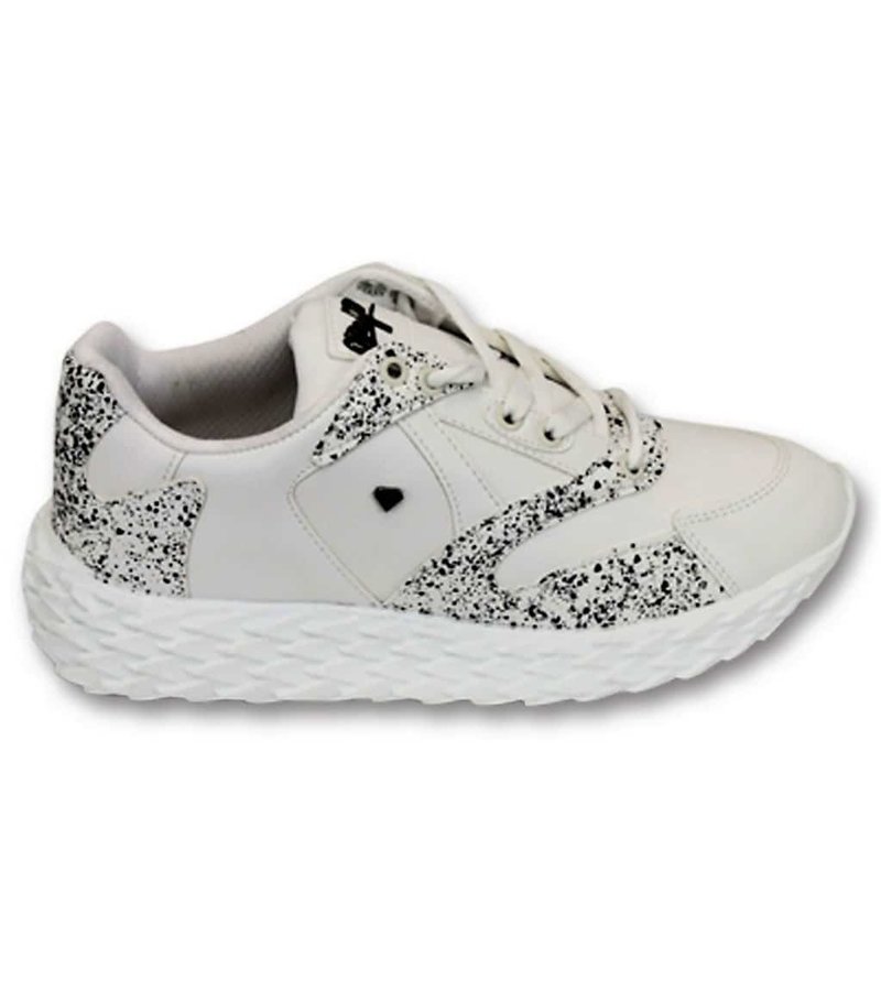 Cash Money Paint Splatter Shoes - CMS181 - White