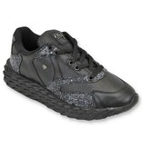 Cash Money Paint Splatter Shoes - CMS181 - Black